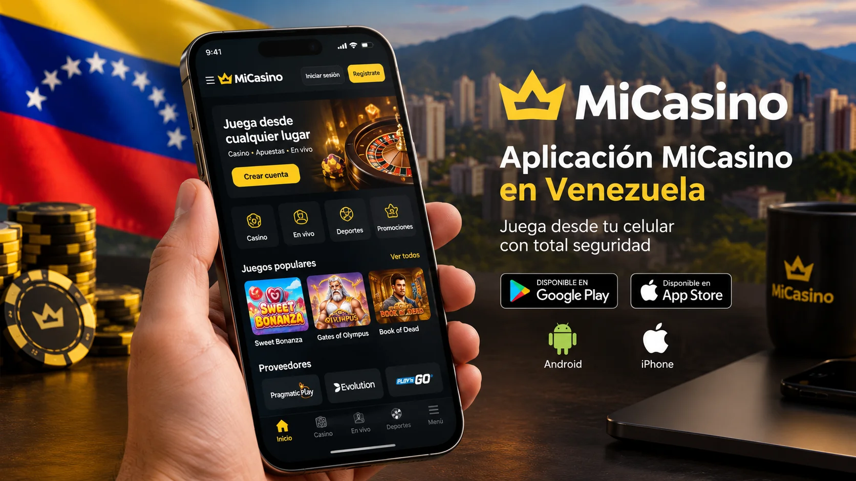 Aplicación MiCasino en Venezuela para dispositivos móviles Android y iPhone